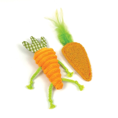 Happy Pet Tabby Patch Wortels met Catnip 14 cm en 20 cm - 2 stuks