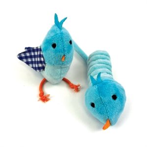 Happy Pet Tabby Patch Vogel Blauw 11 & 9 cm Kattenspeeltjes