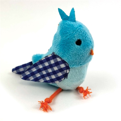 Happy Pet Tabby Patch Vogel Blauw 11 & 9 cm Kattenspeeltjes