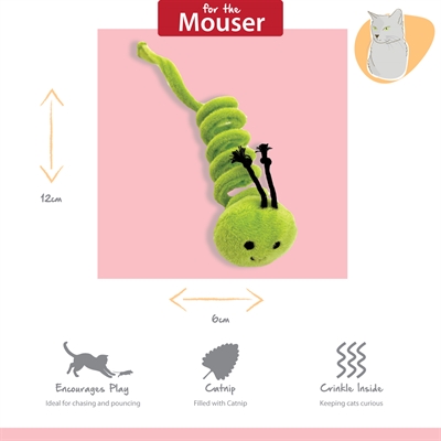 Happy Pet Tabby Patch Rupsen 12 cm en 9 cm - Kattenspeelgoed