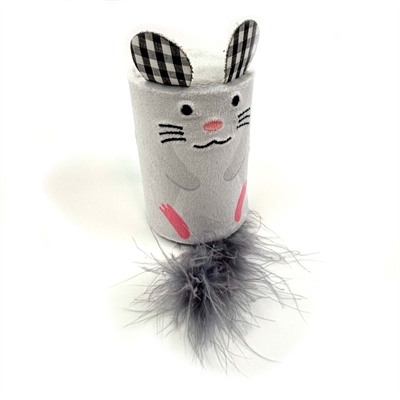 Happy Pet Tabby Patch Muis Ratel Roller Grijs 18x7x7 cm