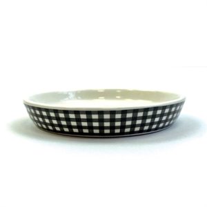 Happy Pet Tabby Patch Voerbak Kat Keramisch Zwart/Wit 15x15x2 cm