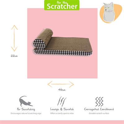 Happy Pet Tabby Patch Krabmat Chaise Lounge Karton 46x22x14 cm