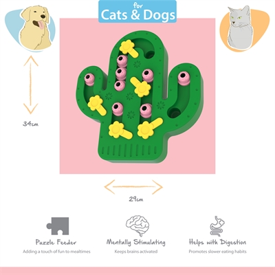 Happy Pet Tabby Patch Cactus Puzzel Speelgoed 34x29x4 cm