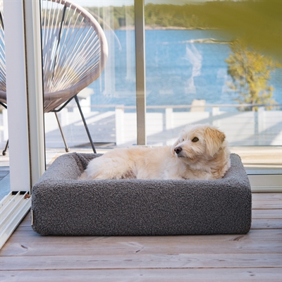 Bia Bed Hoes Teddy Grijs 70x60x15 cm — Comfortabele ligplek voor je hond