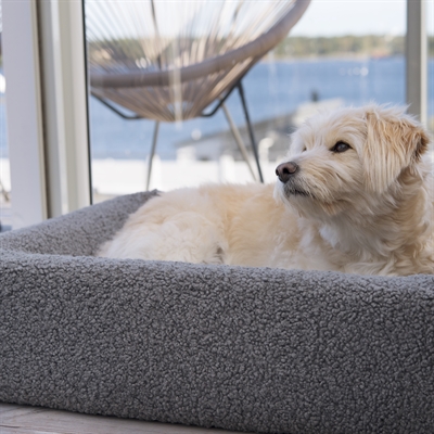 Bia Bed Hoes Teddy Grijs 85x70x15 cm — Comfortabele ligplek voor je hond