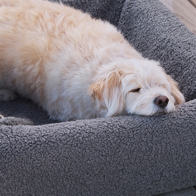 Bia Bed Hoes Teddy Grijs 85x70x15 cm — Comfortabele ligplek voor je hond