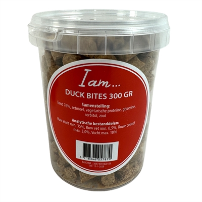I Am Duck Bites 300 GR - Hondensnack met 76% eendfilet
