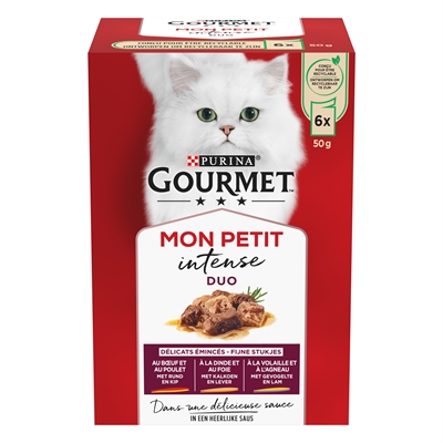 Gourmet Mon Petit Duo Vlees 6x50g Natvoer voor Katten