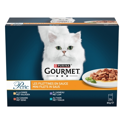 Gourmet Perle Mini Filets In Saus Eend 12x85g Kattenvoer
