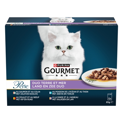 Gourmet Perle Duo Natvoer Vlees/Vis 12x85 GR