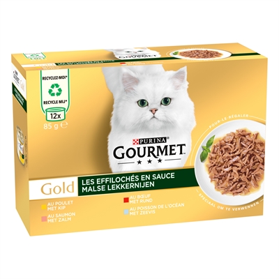 Gourmet Gold Malse Lekkernijen 12x85 GR voor katten