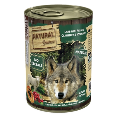 Natural Greatness Lam / Papaya 400 GR Natvoer voor Honden