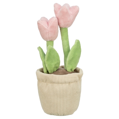 Trixie Pluche Tulp In Pot 27 CM Hondenspeeltje