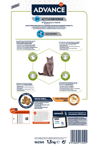 ADVANCE Cat Junior Sterilized Kip 1,5 KG