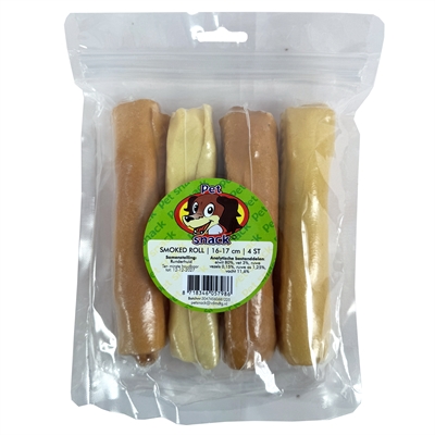 PETSNACK Smoked Roll 16-17 cm 4 st kauwsnacks voor honden