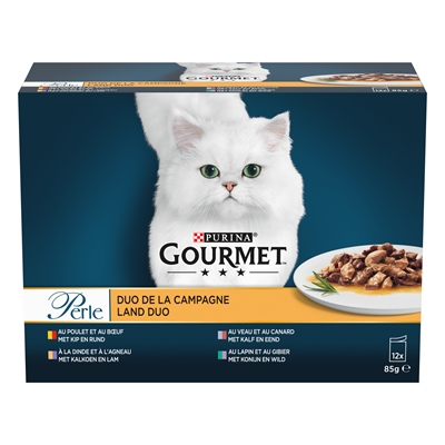 GOURMET Perle Duo Vlees 12x85 GR voor katten