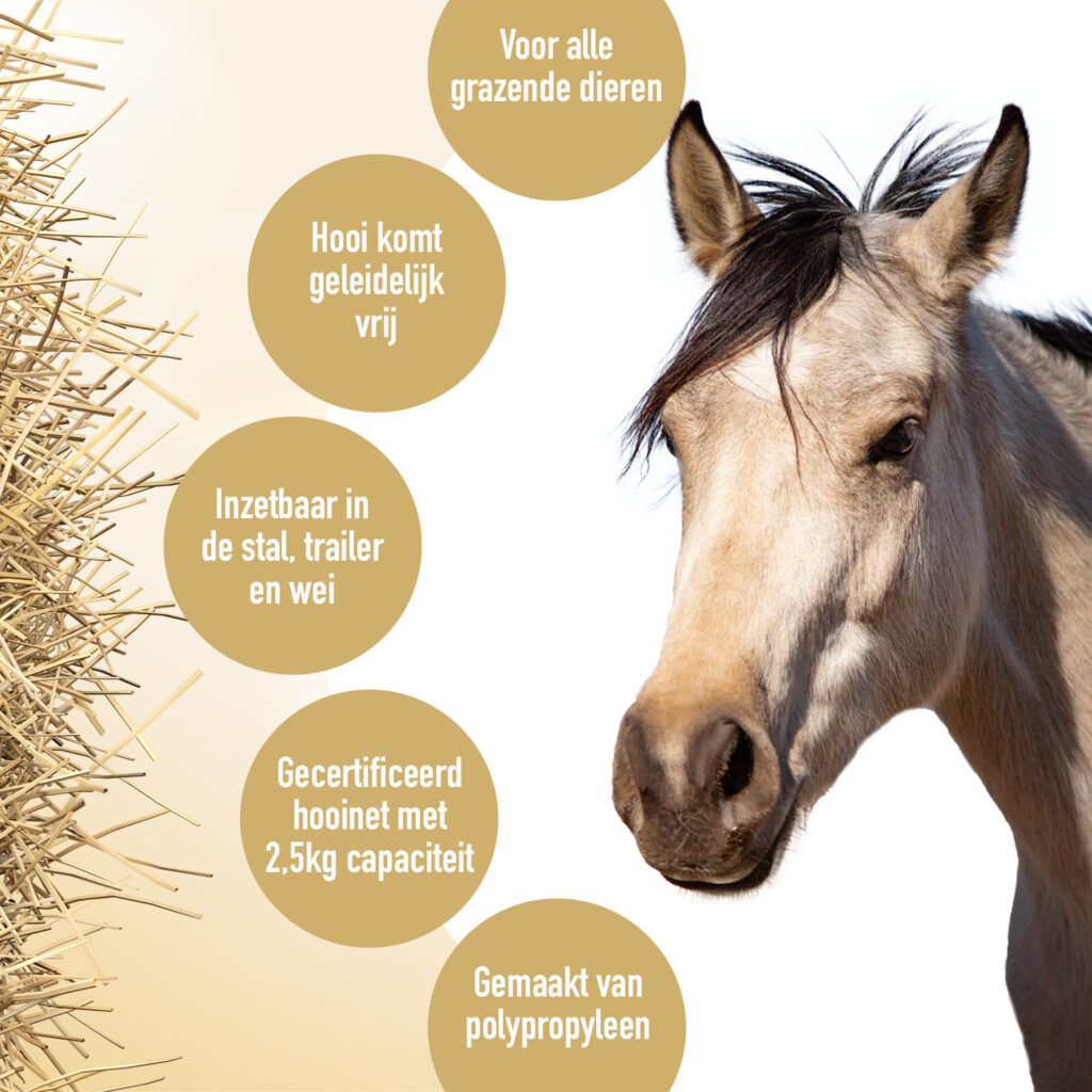 Hay Slow Feeder Net 5 kg (45 mm) - Hooinet voor Paarden - afbeelding 5