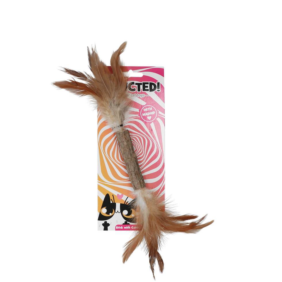Addicted! Stick met Caterpillar & Feathers - Kattenspeeltje met MADNIP - afbeelding 1
