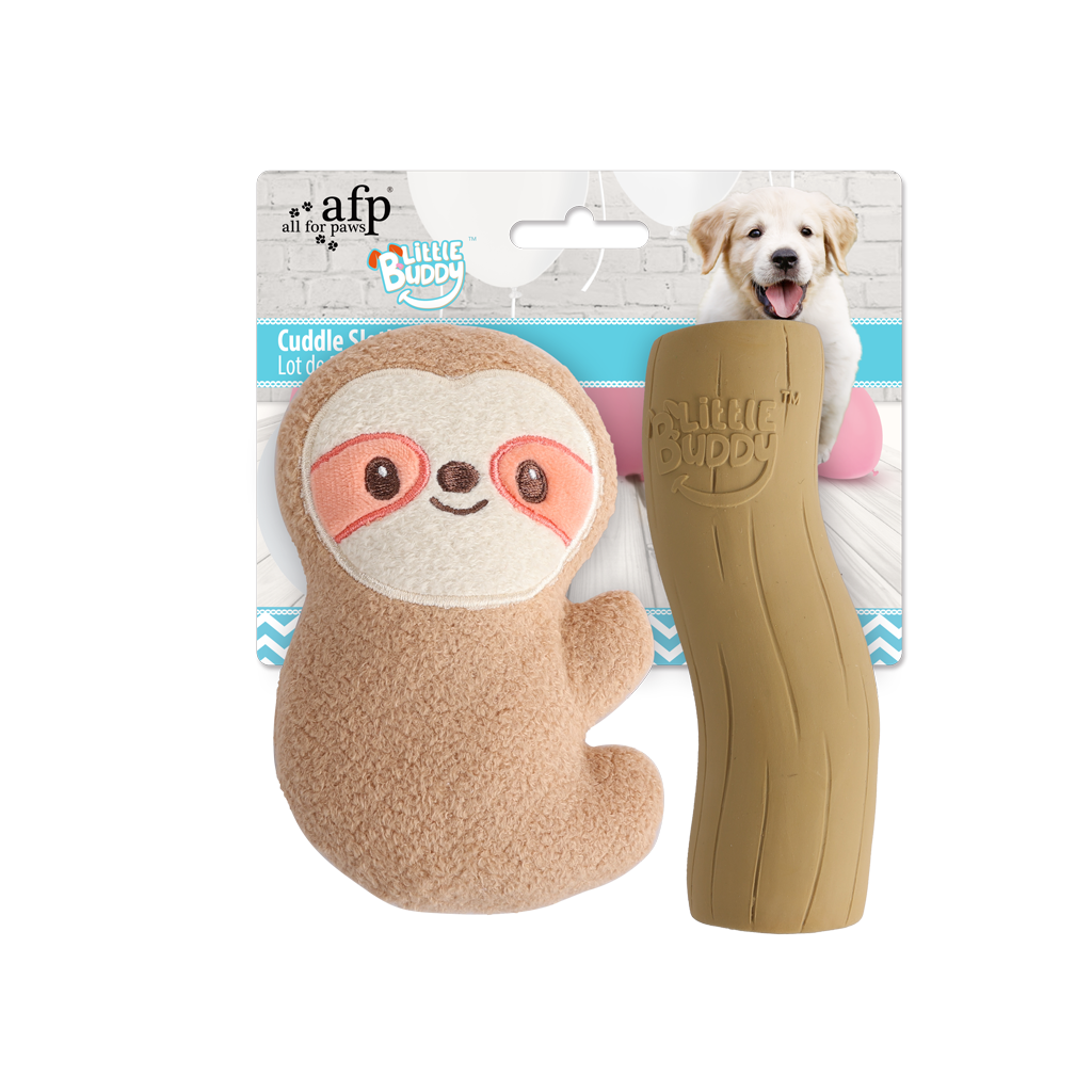 AFP Little Buddy 2-Pack Toy Cuddle Sloth - Knuffel en Speeltje voor Puppy's - afbeelding 1