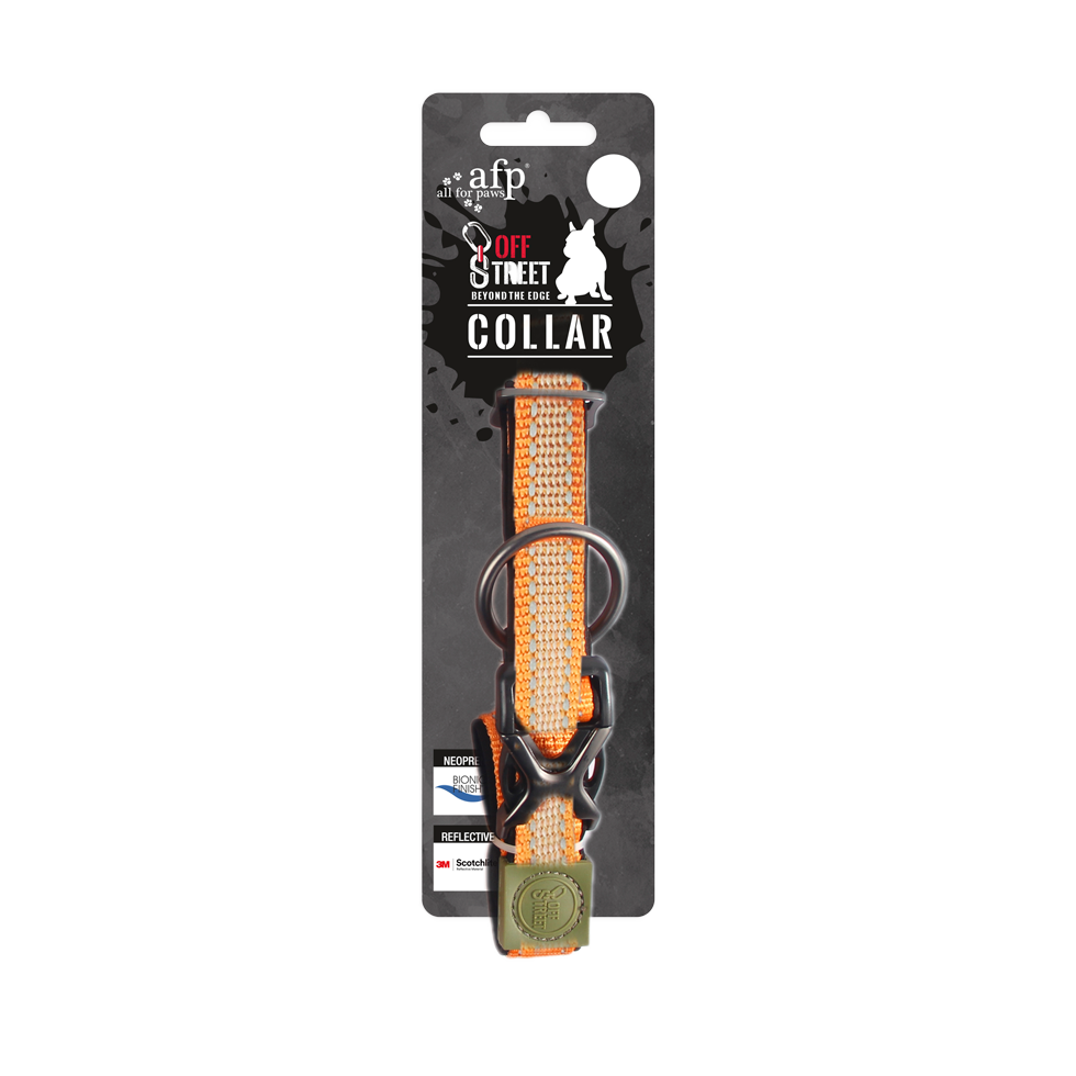 AFP Off Street Dog Collar Mandarijn M - Zachte en comfortabele halsband - afbeelding 1