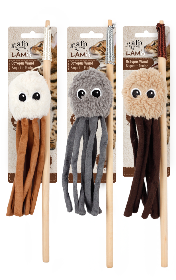 AFP Lambswool - Octopus Wand Speelgoed voor Katten