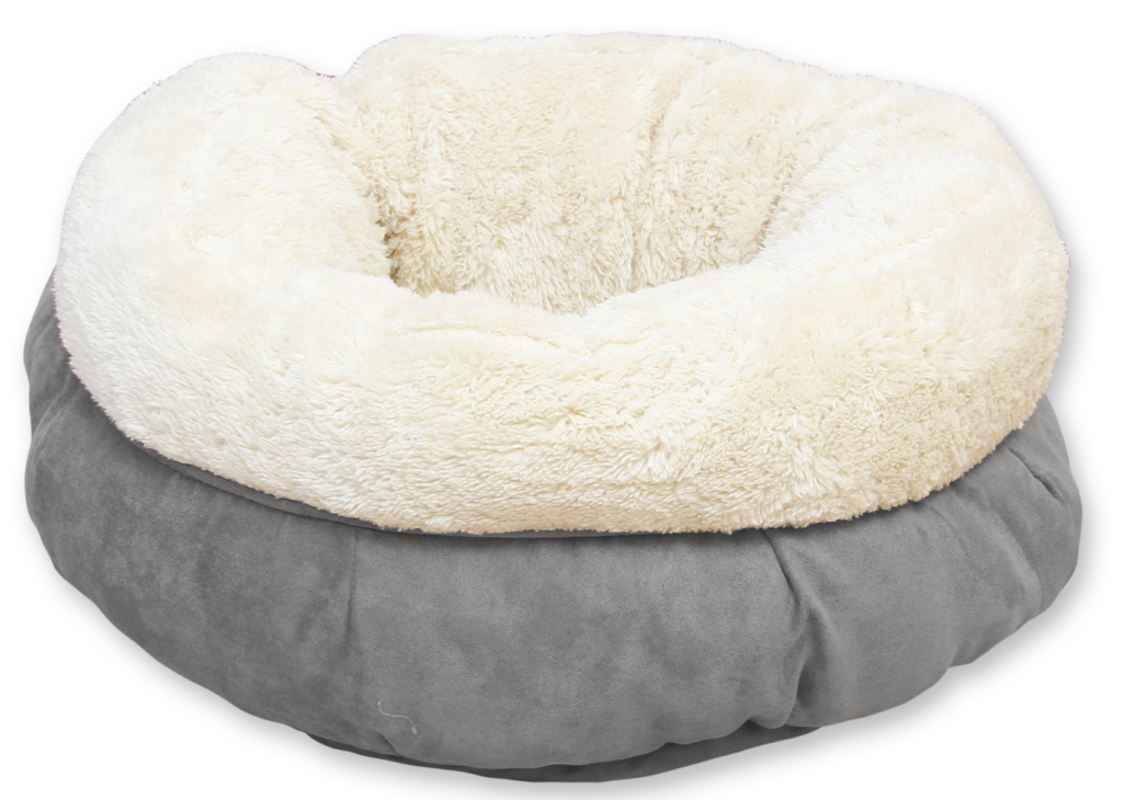 AFP Lambswool Donut Bed Grijs voor Katten en Kleine Honden - afbeelding 1