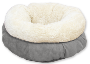 AFP Lambswool Donut Bed Grijs voor Katten en Kleine Honden