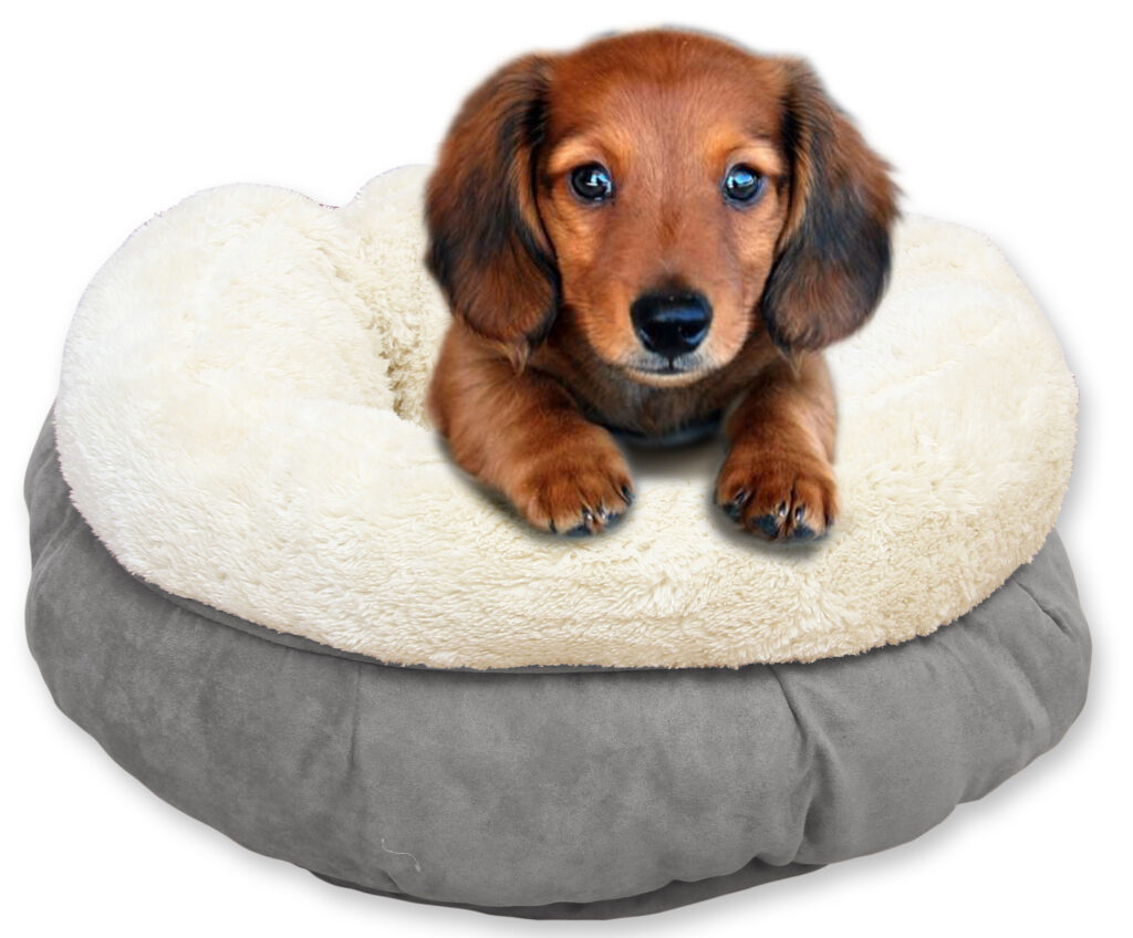 AFP Lambswool Donut Bed Grijs voor Katten en Kleine Honden - afbeelding 2