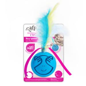 AFP Modern Cat Dizzy Spinner - Ronddraaiende bal met veertjes en lintjes