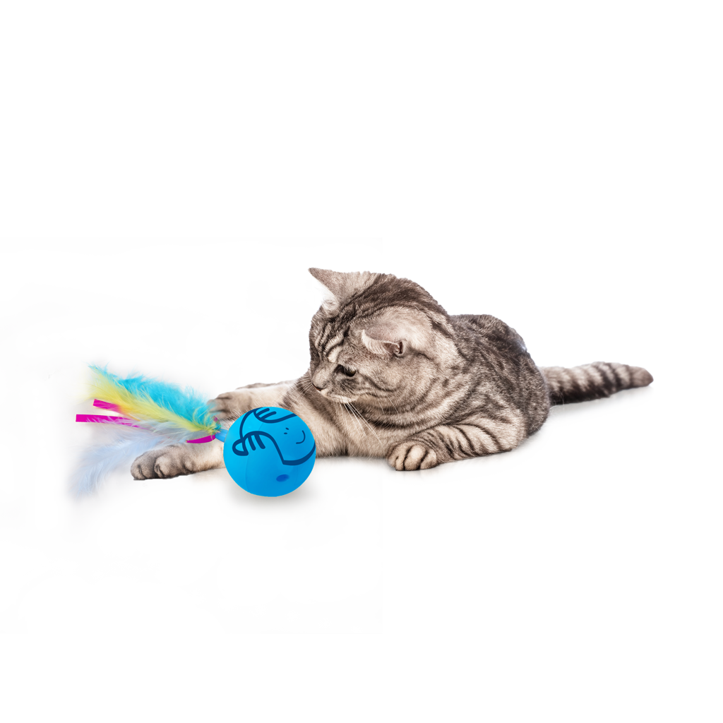 AFP Modern Cat Dizzy Spinner - Ronddraaiende bal met veertjes en lintjes - afbeelding 3