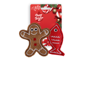 AFP Happy Holidays 2-Pack Peperkoekman & Vis - Speelgoed voor Katten