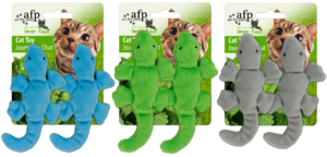 AFP Green Rush - Gecko Speeltje voor Katten - 9 cm - 2 Stuks