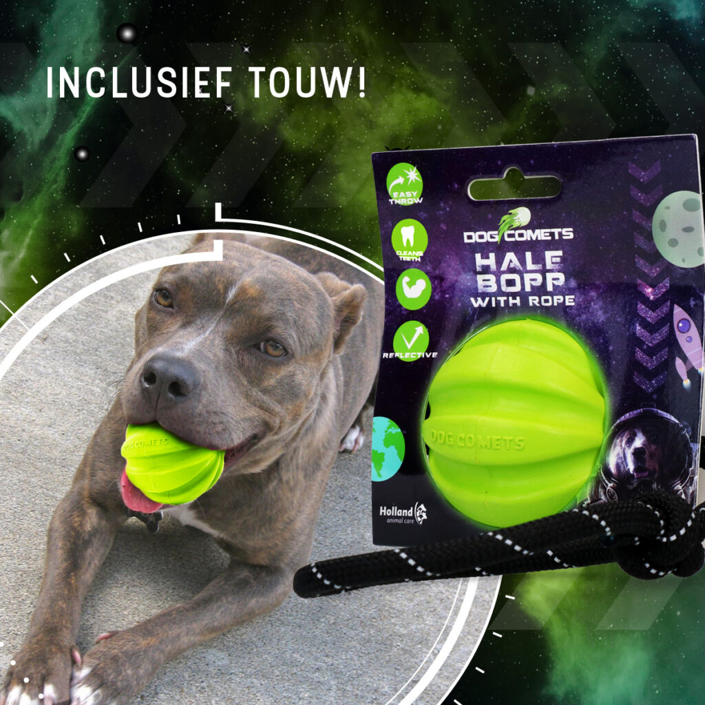 Dog Comets Hale Bopp Hondenbal met Touw Groen - afbeelding 4