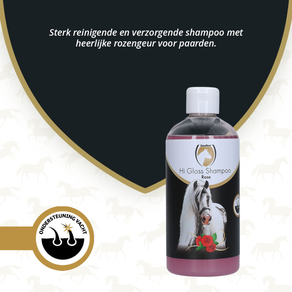 Excellent Horse Hi Gloss Shampoo Rose 500 ml - Verzorgende Vachtverzorging - afbeelding 2