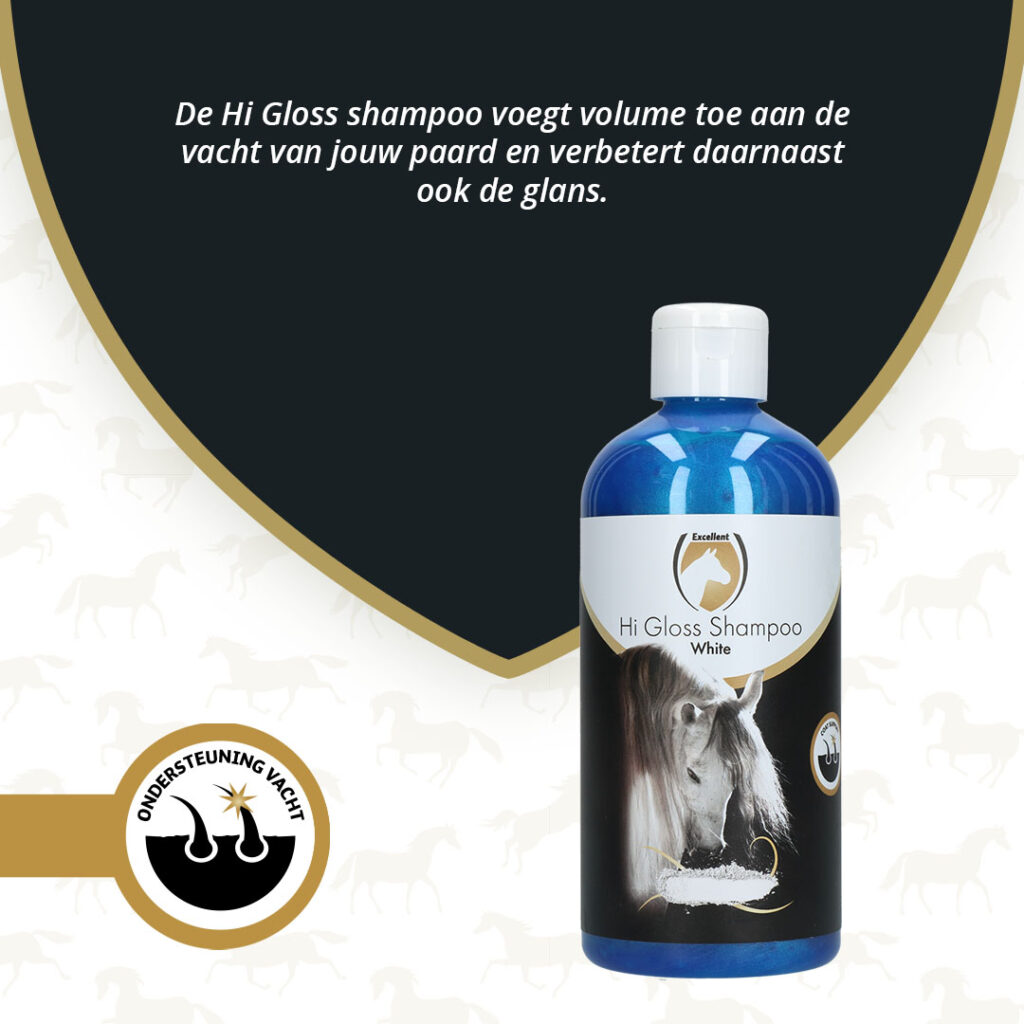 Excellent Horse Hi Gloss Shampoo White 500 ml - Kleurshampoo voor een Glanzende Vacht - afbeelding 2
