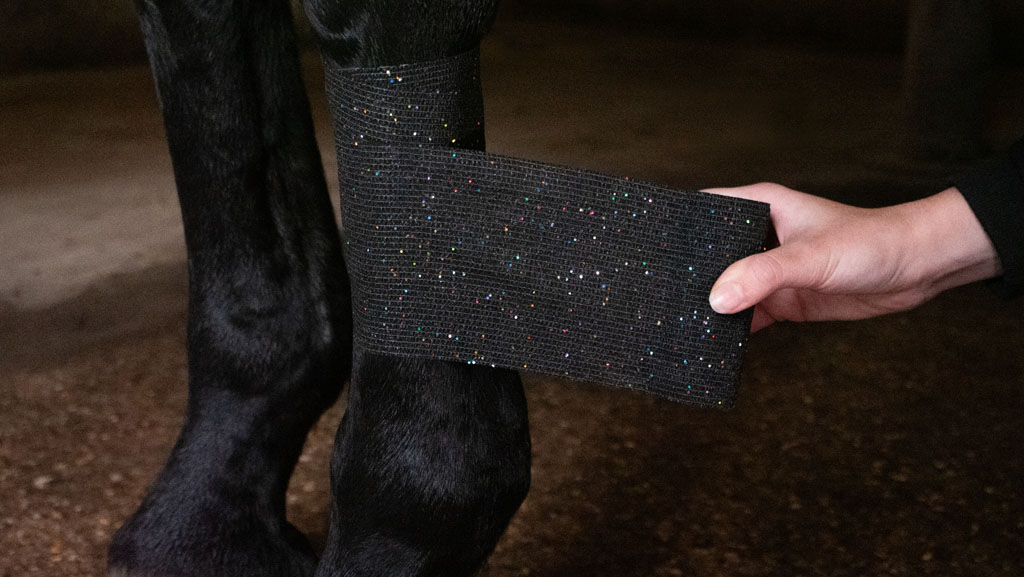 Excellent Animal Glitter Bandage Profi 10 cm - Zwart - afbeelding 3
