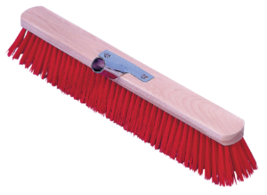 Bezem Euro Stal 50 cm met rode PVC haren