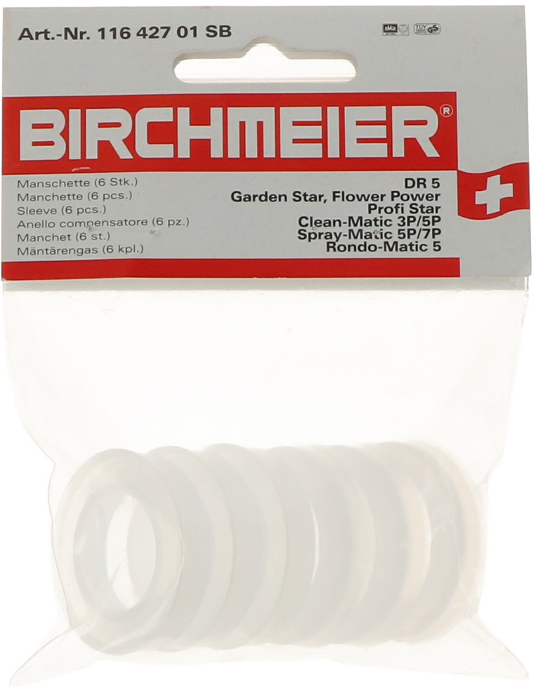Birchmeier DR5 Zuigerringen Set van 6 stuks - afbeelding 1