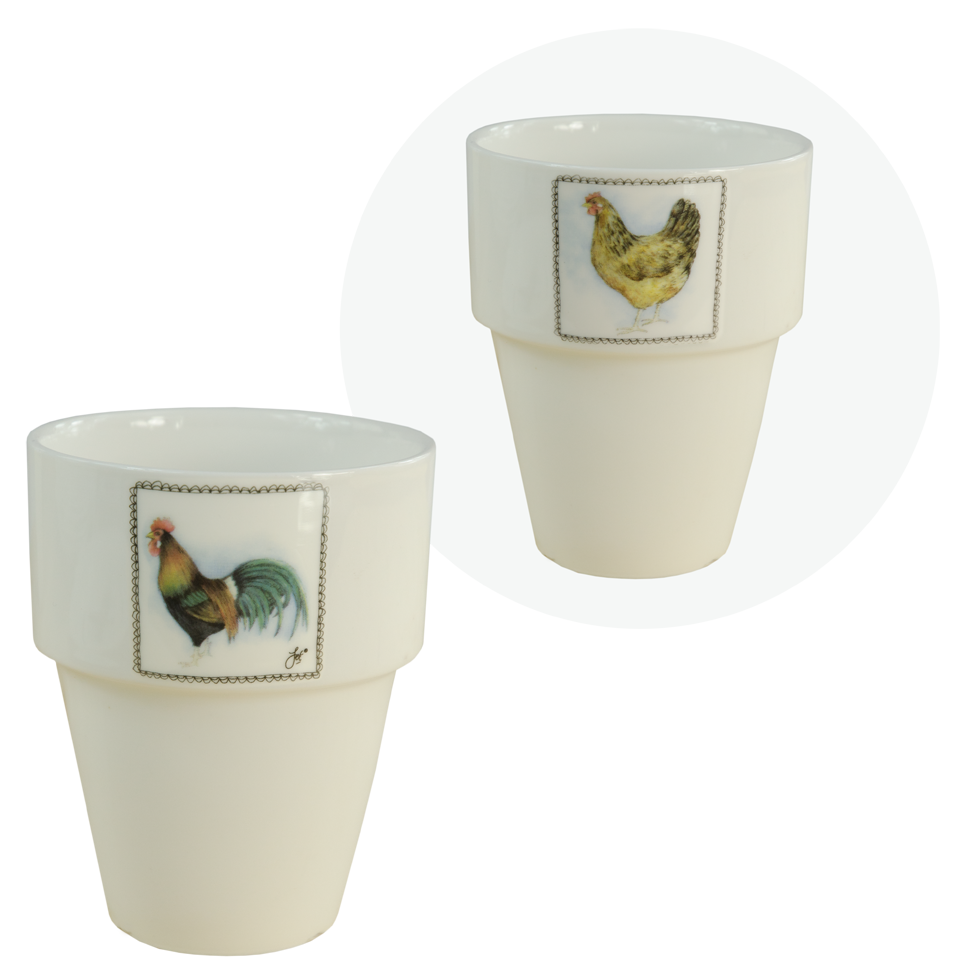 Boerenwinkel Melkbeker Haan/Hen - Handige melkbekers
