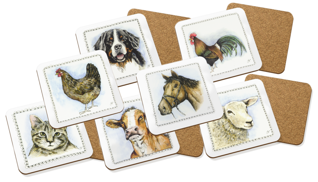 Boerenwinkel Onderzetters - Set van 7 Stuks