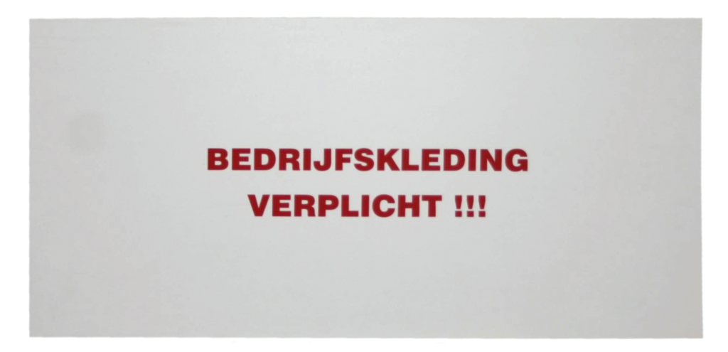 Bord 'Bedrijfskleding verplicht' 20 x 40 cm