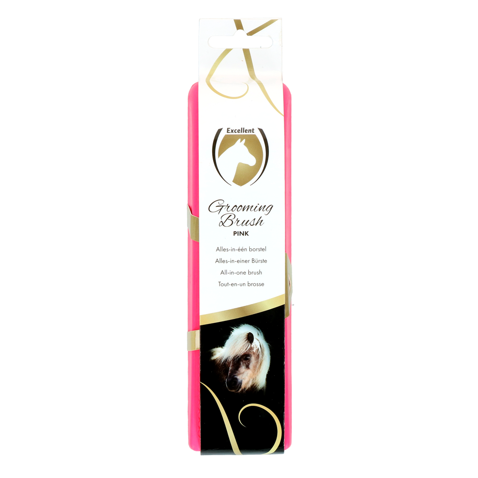 Excellent Horse Grooming Brush M Roze - Borstel voor Vachtverzorging - afbeelding 1