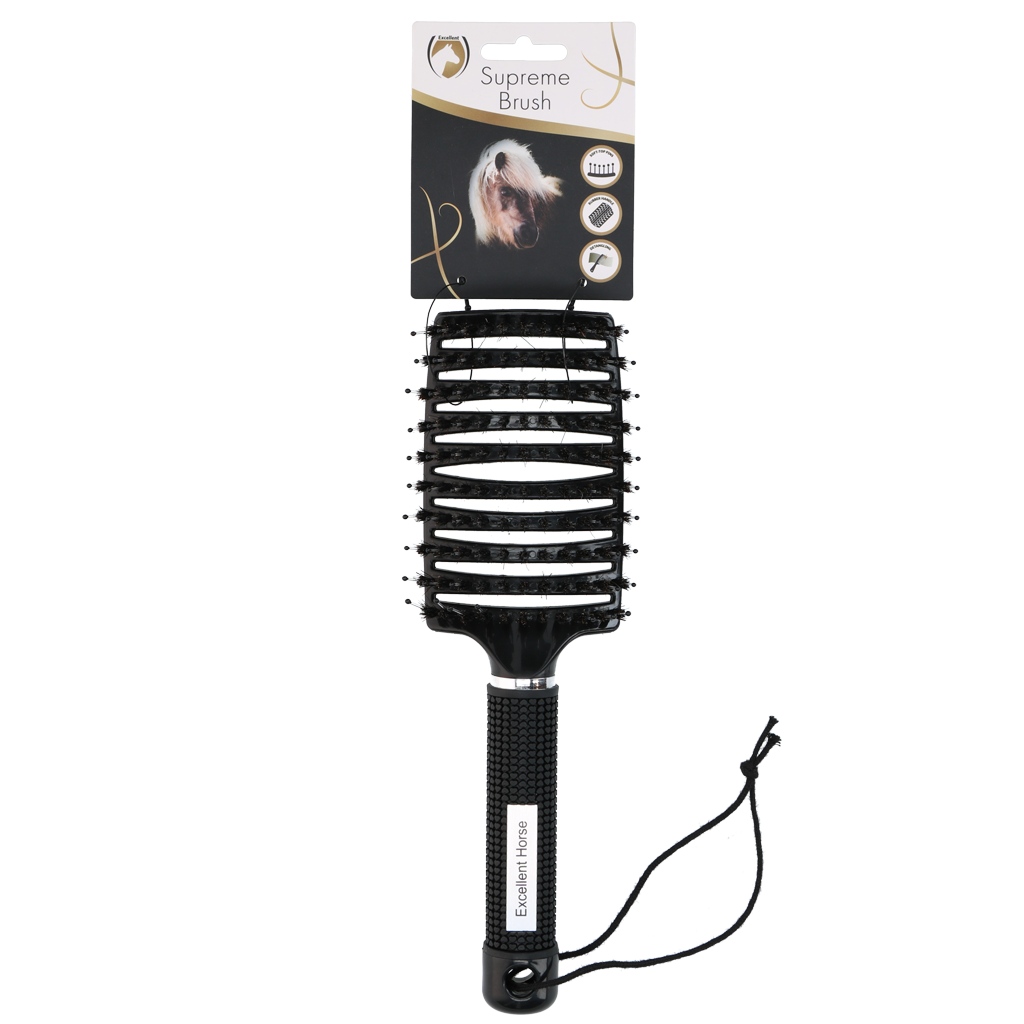 Excellent Horse Supreme Brush Zwart - Borstel voor Staart en Manen - afbeelding 1
