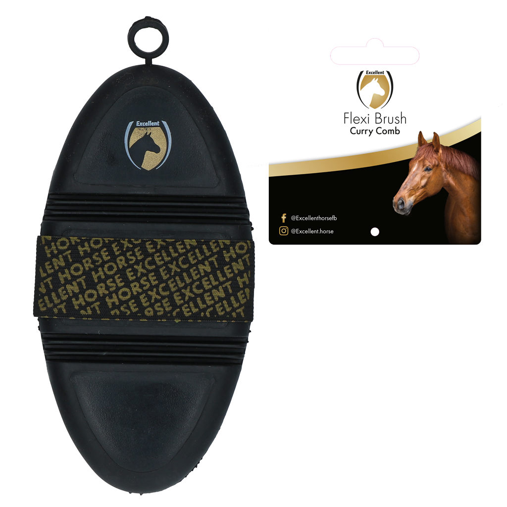 Excellent Horse Flexi Brush Curry Comb - Roskam voor Paardenverzorging - afbeelding 2