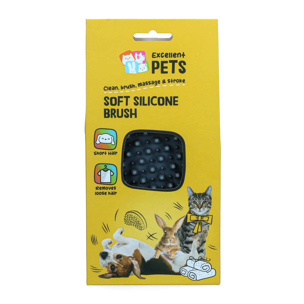 Excellent Pets Soft Silicone Brush Kort haar - 4-in-1 verzorgingsborstel - afbeelding 1