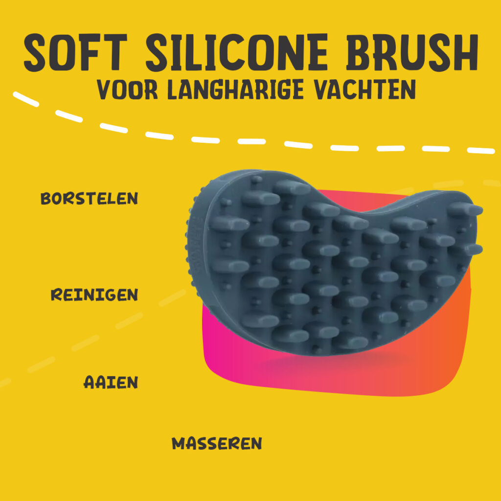 Excellent Pets Soft Silicone Brush Lang haar - 4-in-1 borstel - afbeelding 5