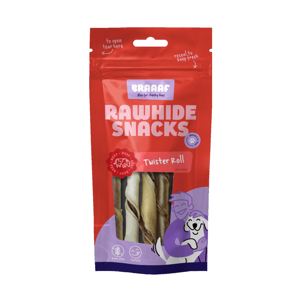 Braaaf Twister Rolls Kauwsnack voor Honden - afbeelding 1