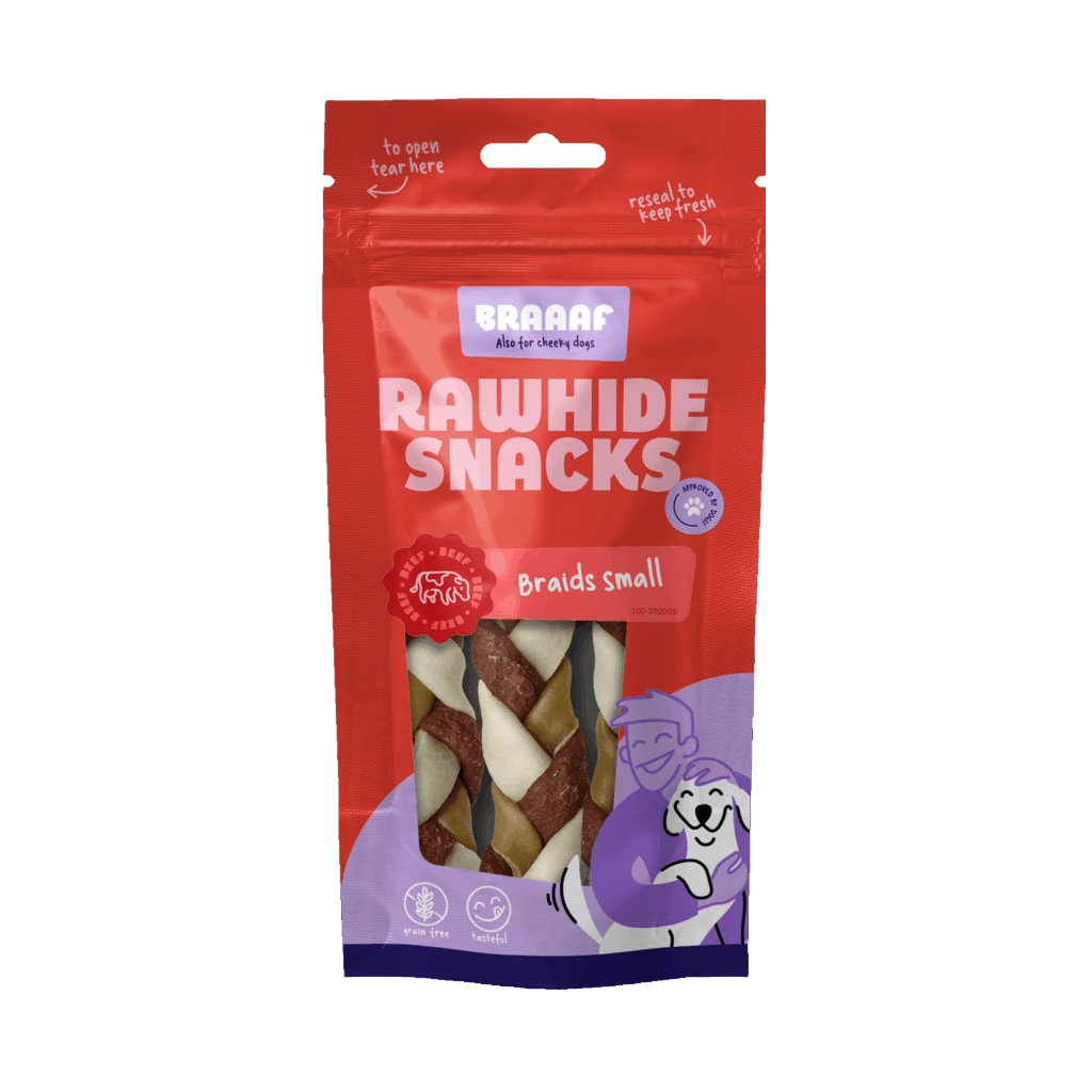 Braaaf Twister Braids (3-pack) - 12 cm kauwsnacks voor honden - afbeelding 1