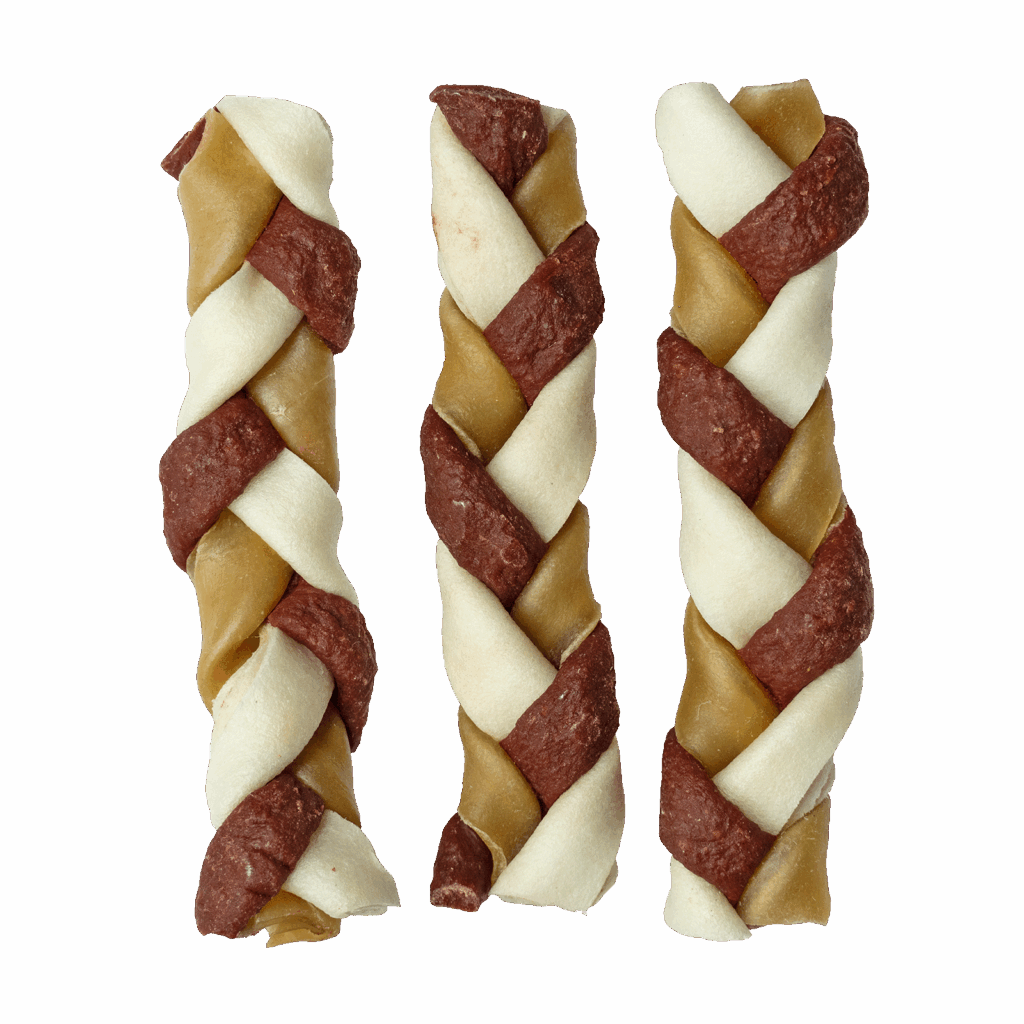Braaaf Twister Braids (3-pack) - 12 cm kauwsnacks voor honden - afbeelding 2